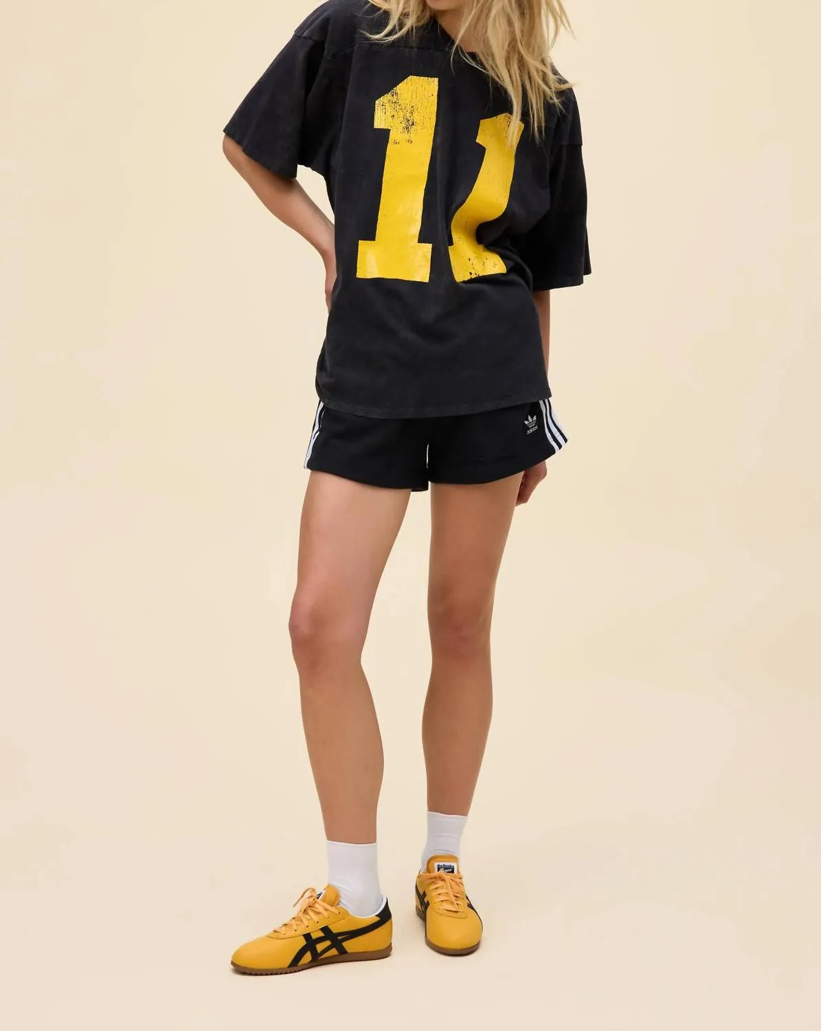 11 Oversized Jersey Tee In Washed Black