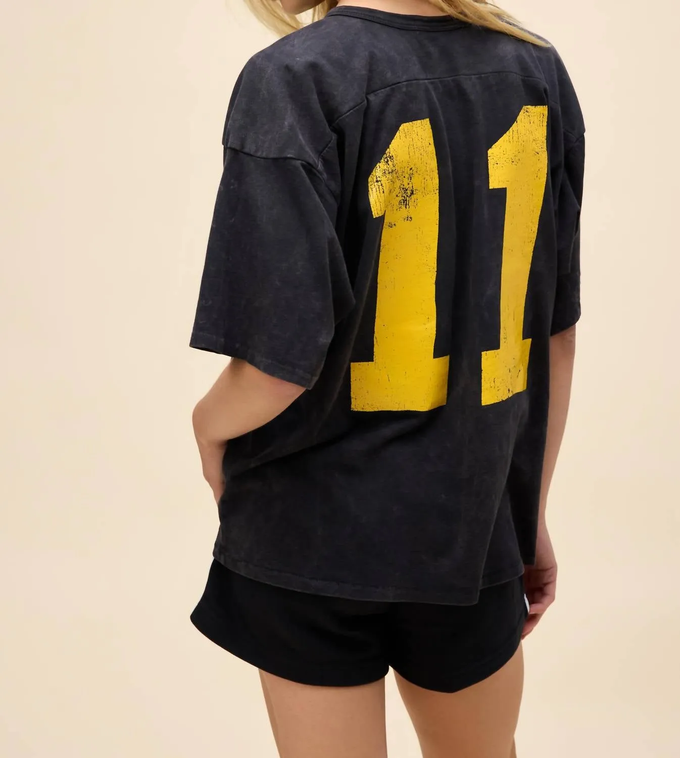 11 Oversized Jersey Tee In Washed Black