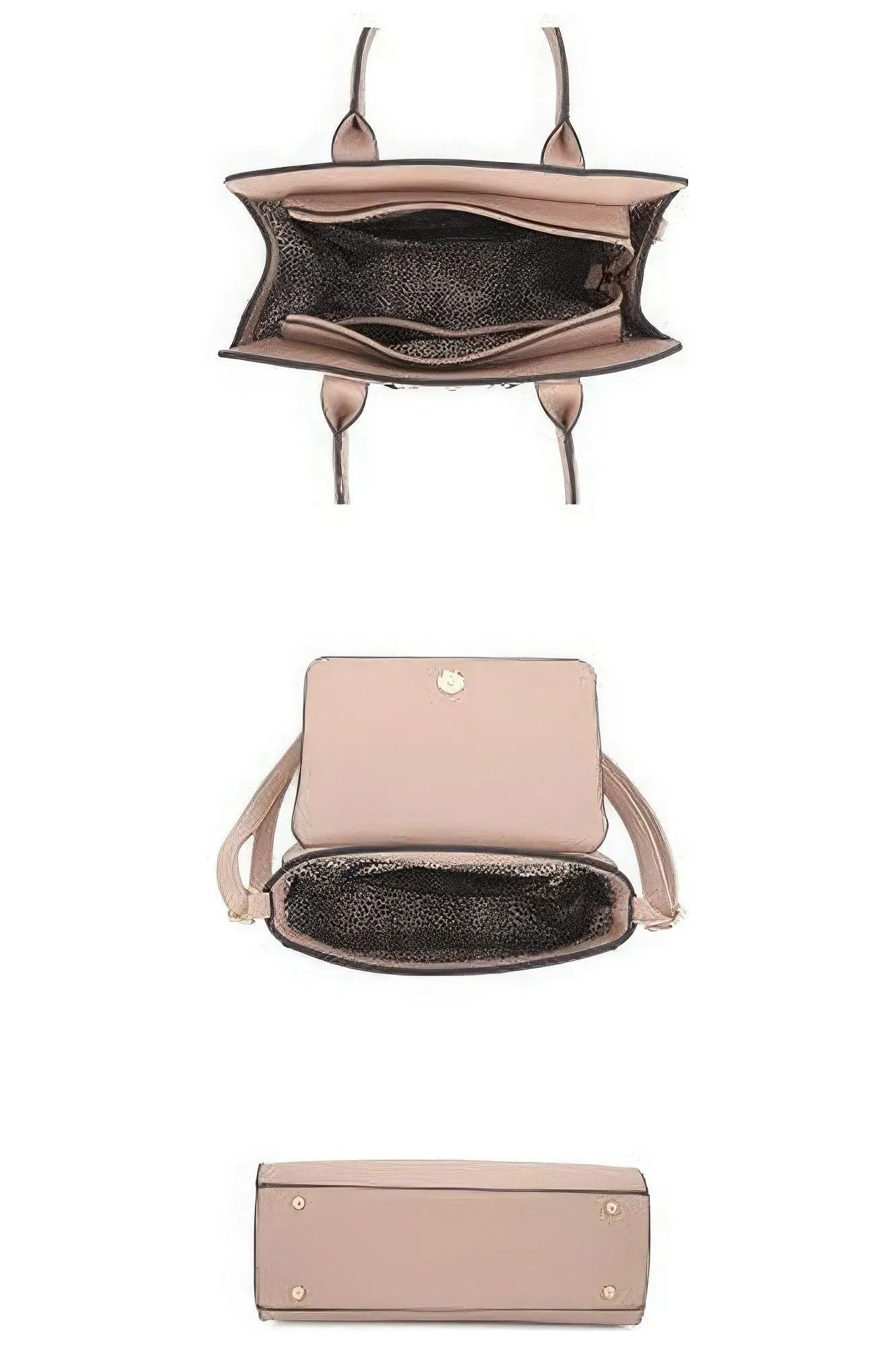 2in1 Matching Design Handle Satchel With Crossbody Bag