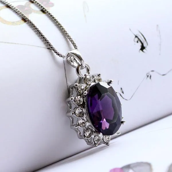 3 Carat Handcrafted Alexandrite Pendant with Silver Plated Chain