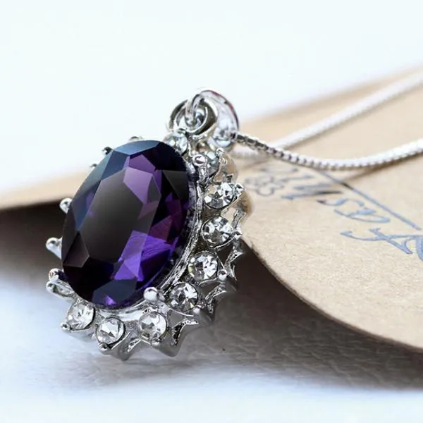 3 Carat Handcrafted Alexandrite Pendant with Silver Plated Chain