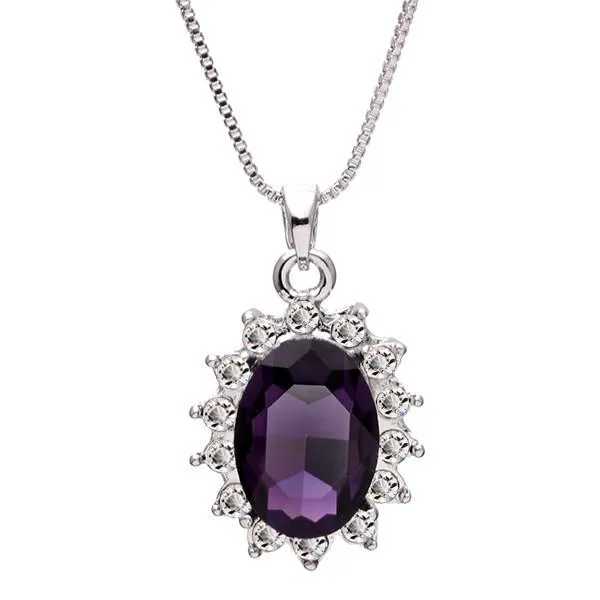 3 Carat Handcrafted Alexandrite Pendant with Silver Plated Chain