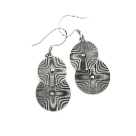Bali Earrings with Two Spiral Disks