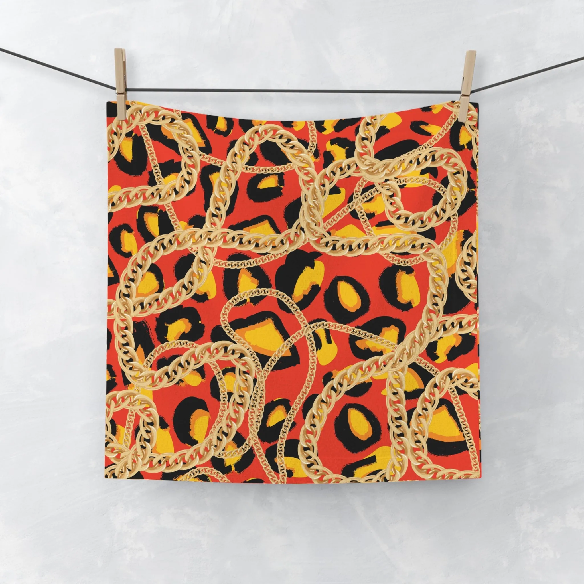 Bold Leopard Print Face Towel - Stylish and Functional Bath Accessory