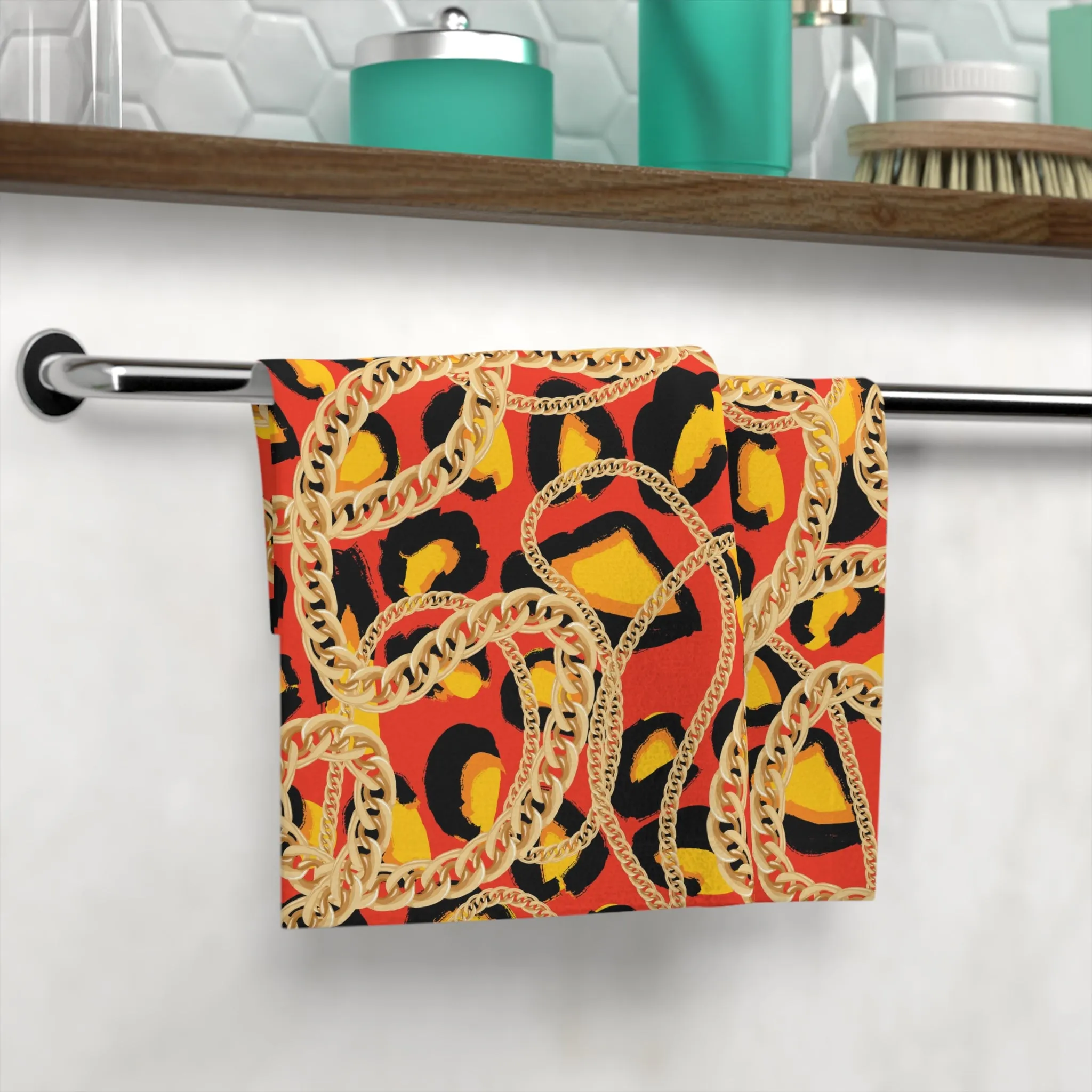 Bold Leopard Print Face Towel - Stylish and Functional Bath Accessory