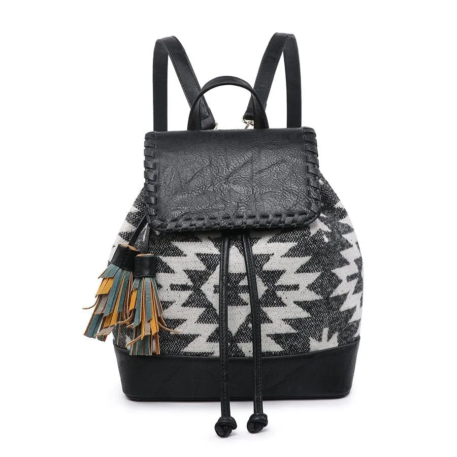 BP1987AZT Flap-Over Drawstring Backpack w/ Tassel