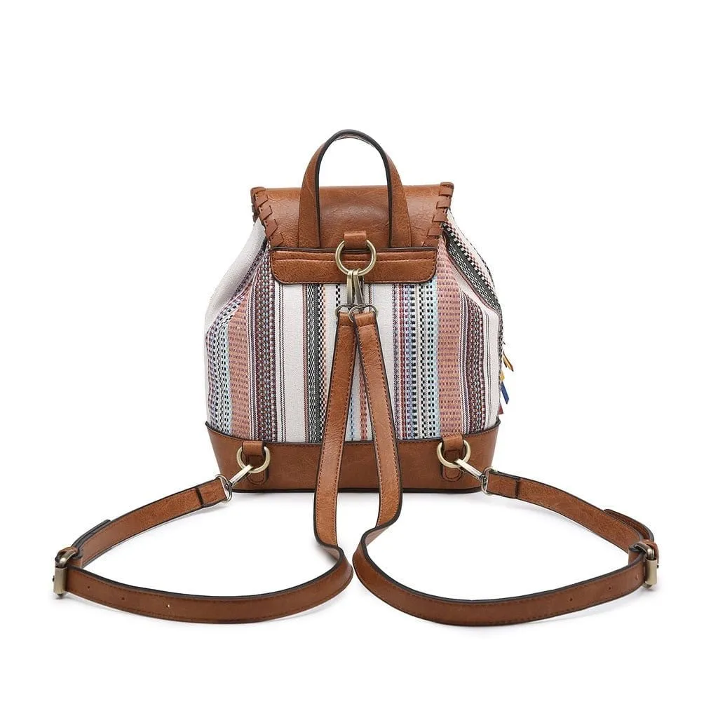 BP1987AZT Flap-Over Drawstring Backpack w/ Tassel