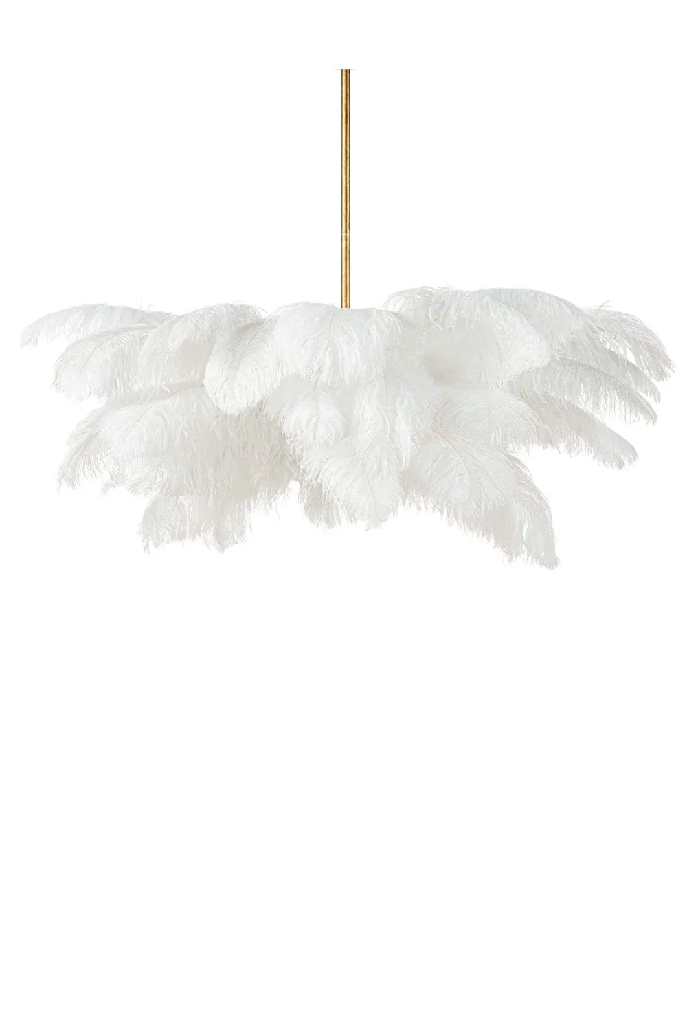 Brass Ostrich Feather Chandeliers