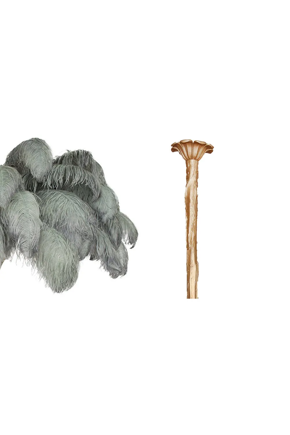 Brass Ostrich Feather Chandeliers