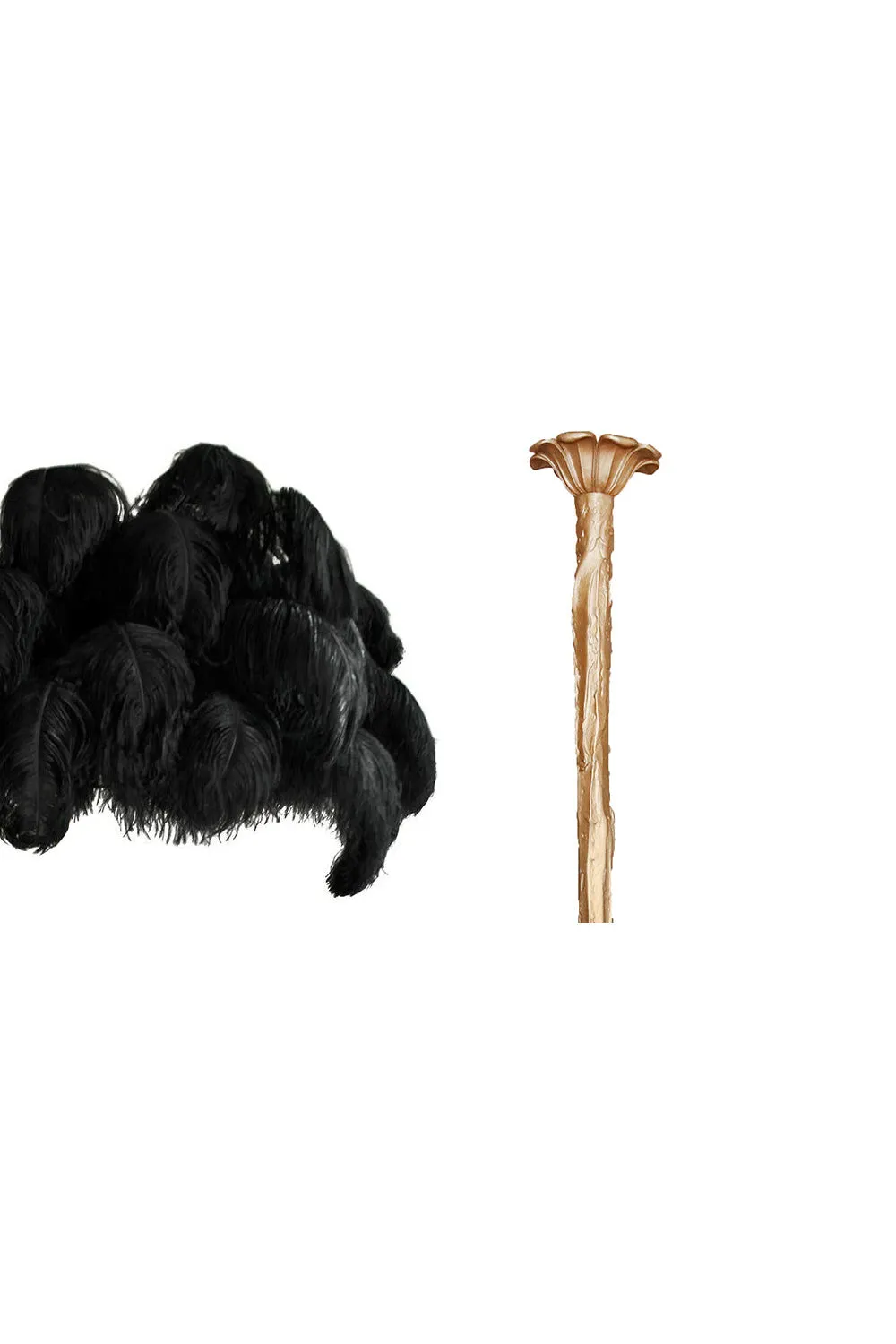 Brass Ostrich Feather Chandeliers