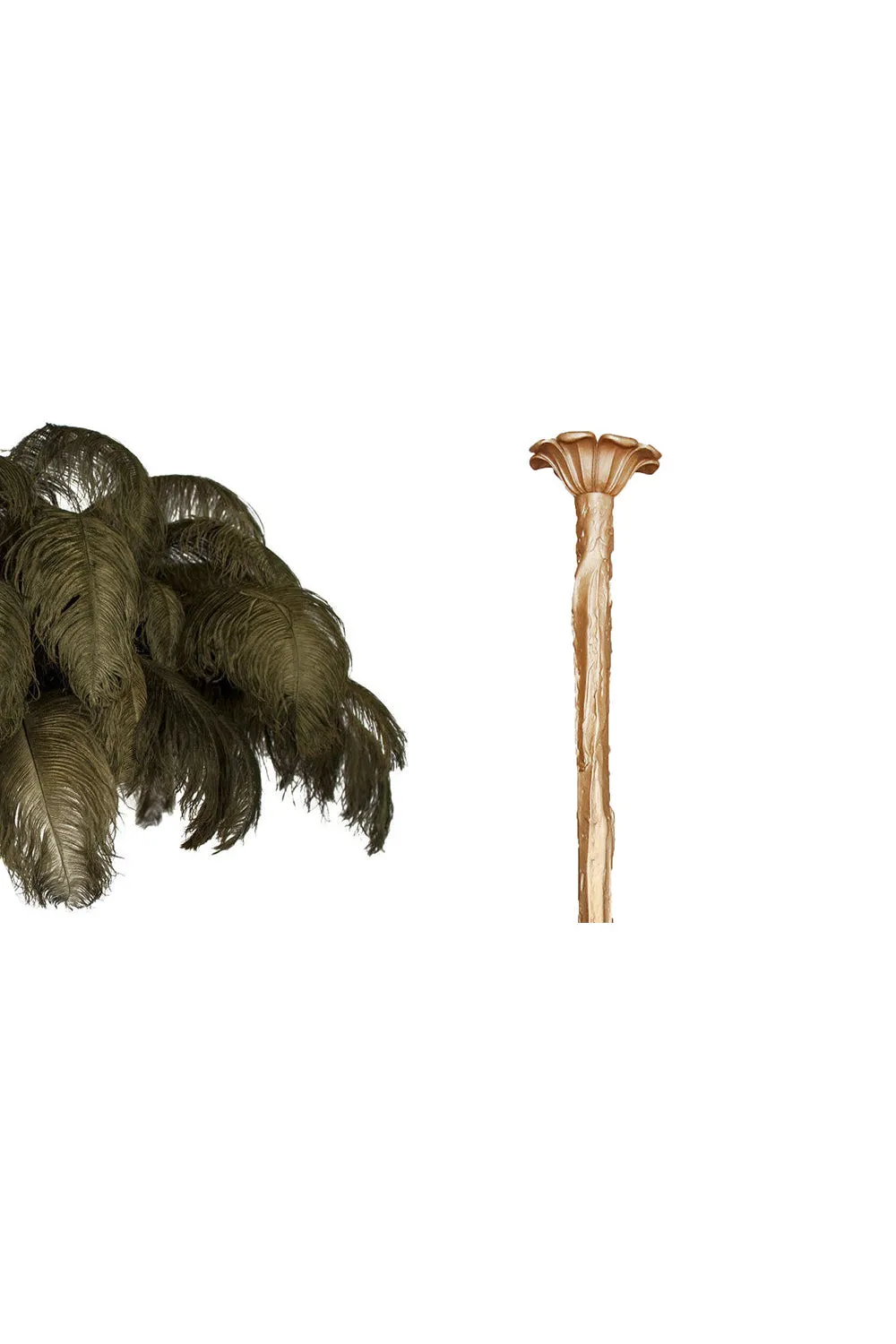 Brass Ostrich Feather Chandeliers