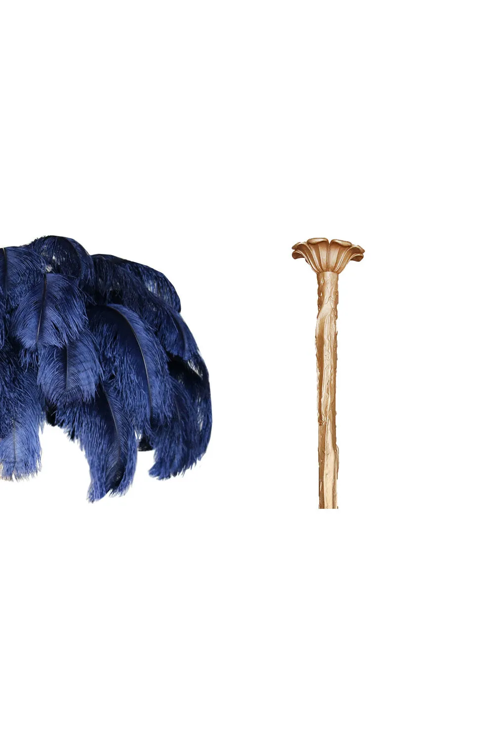 Brass Ostrich Feather Chandeliers