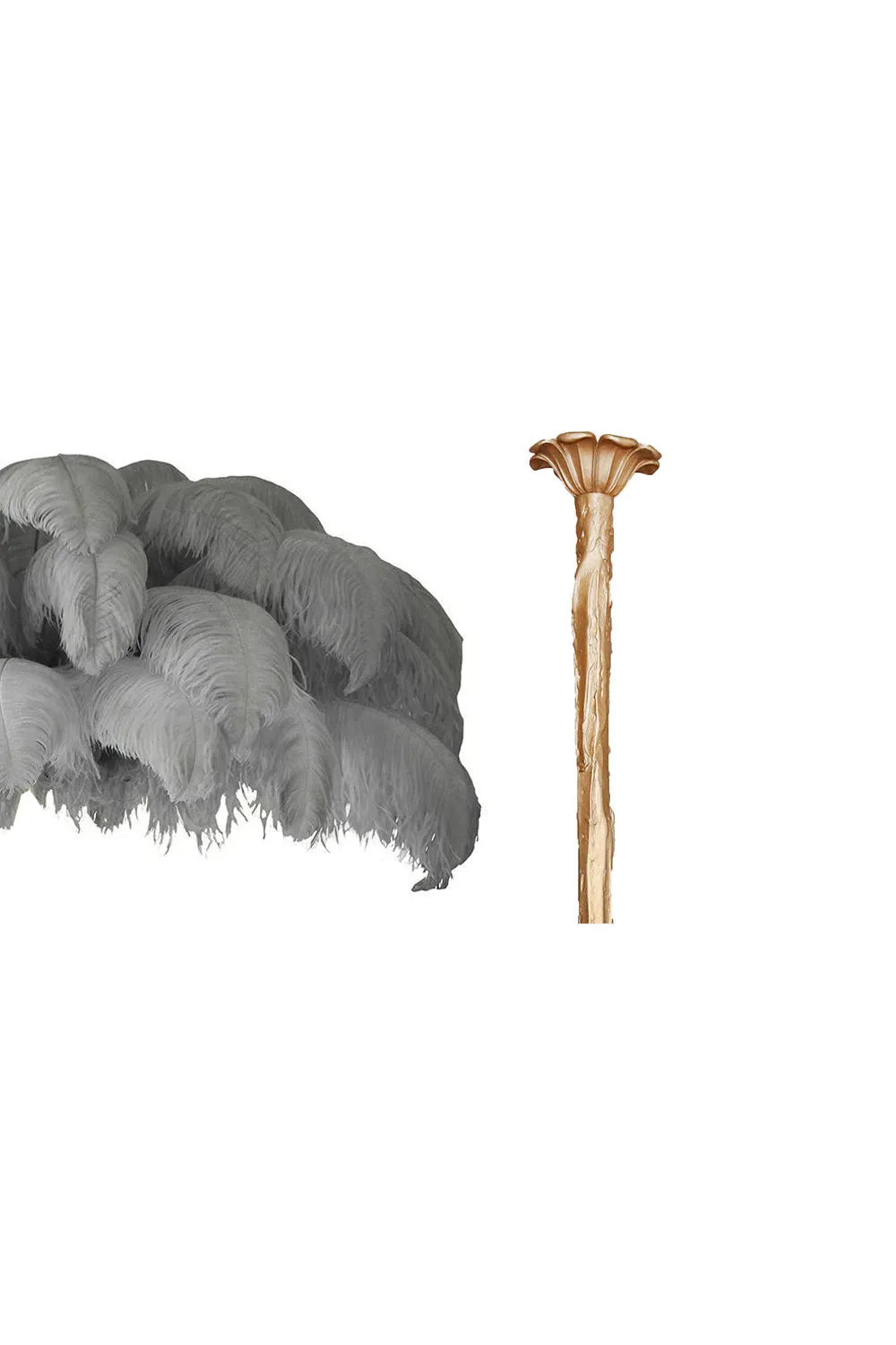 Brass Ostrich Feather Chandeliers