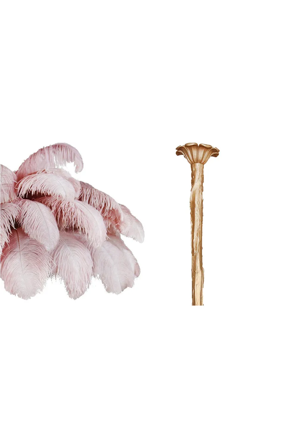 Brass Ostrich Feather Chandeliers