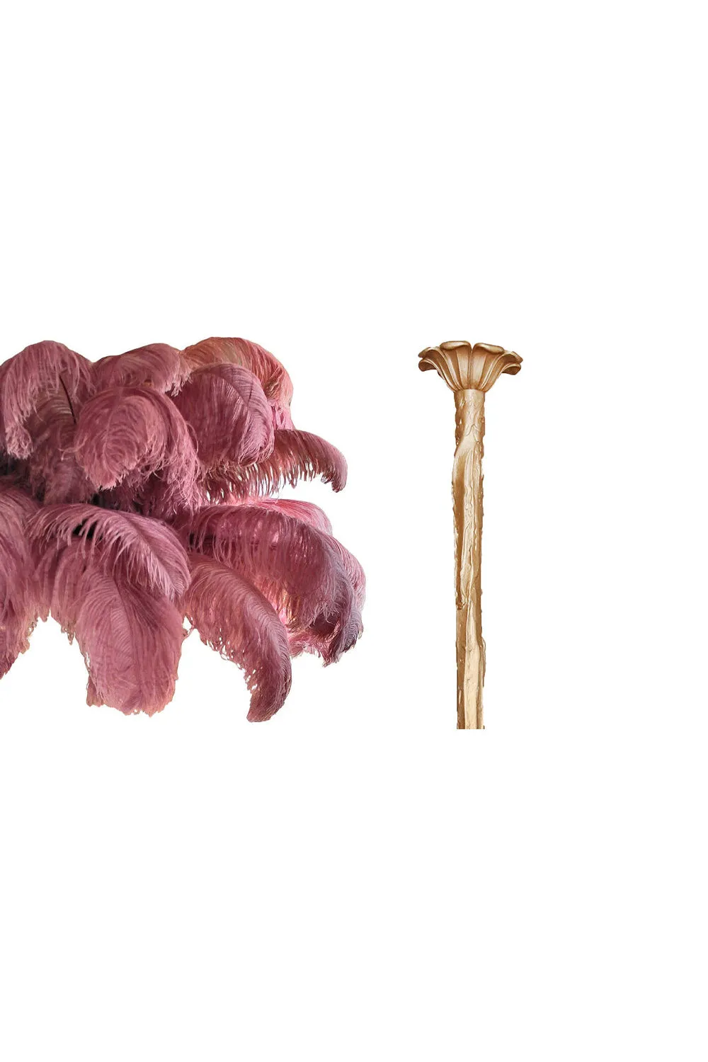Brass Ostrich Feather Chandeliers