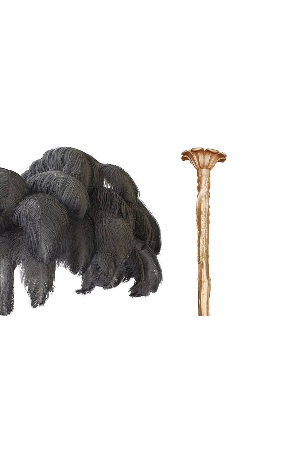 Brass Ostrich Feather Chandeliers