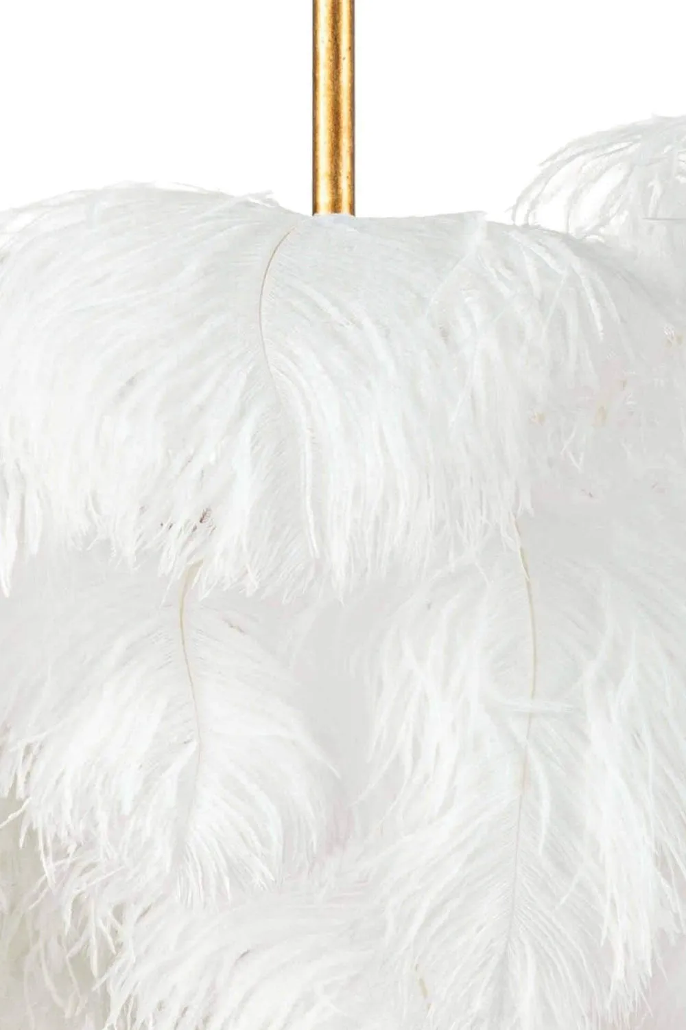 Brass Ostrich Feather Chandeliers