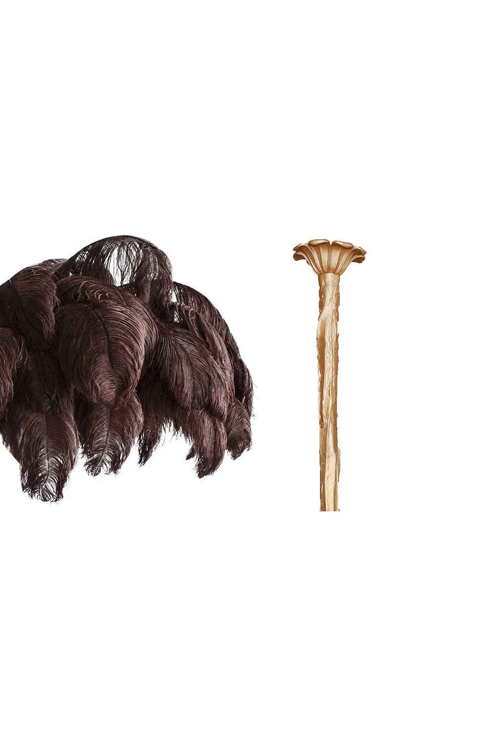 Brass Ostrich Feather Chandeliers