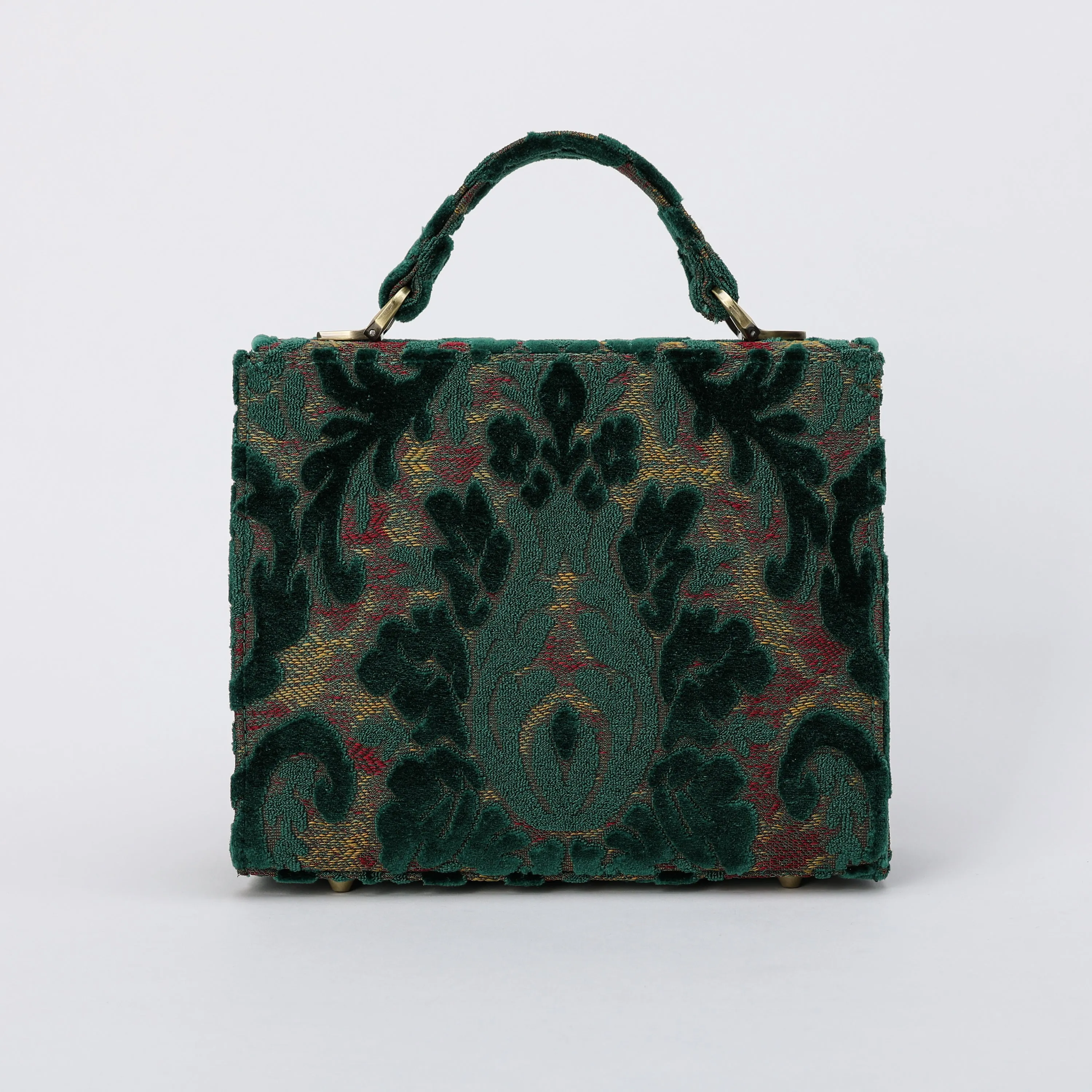 Burnout Velvet Jade Green Flap Satchel