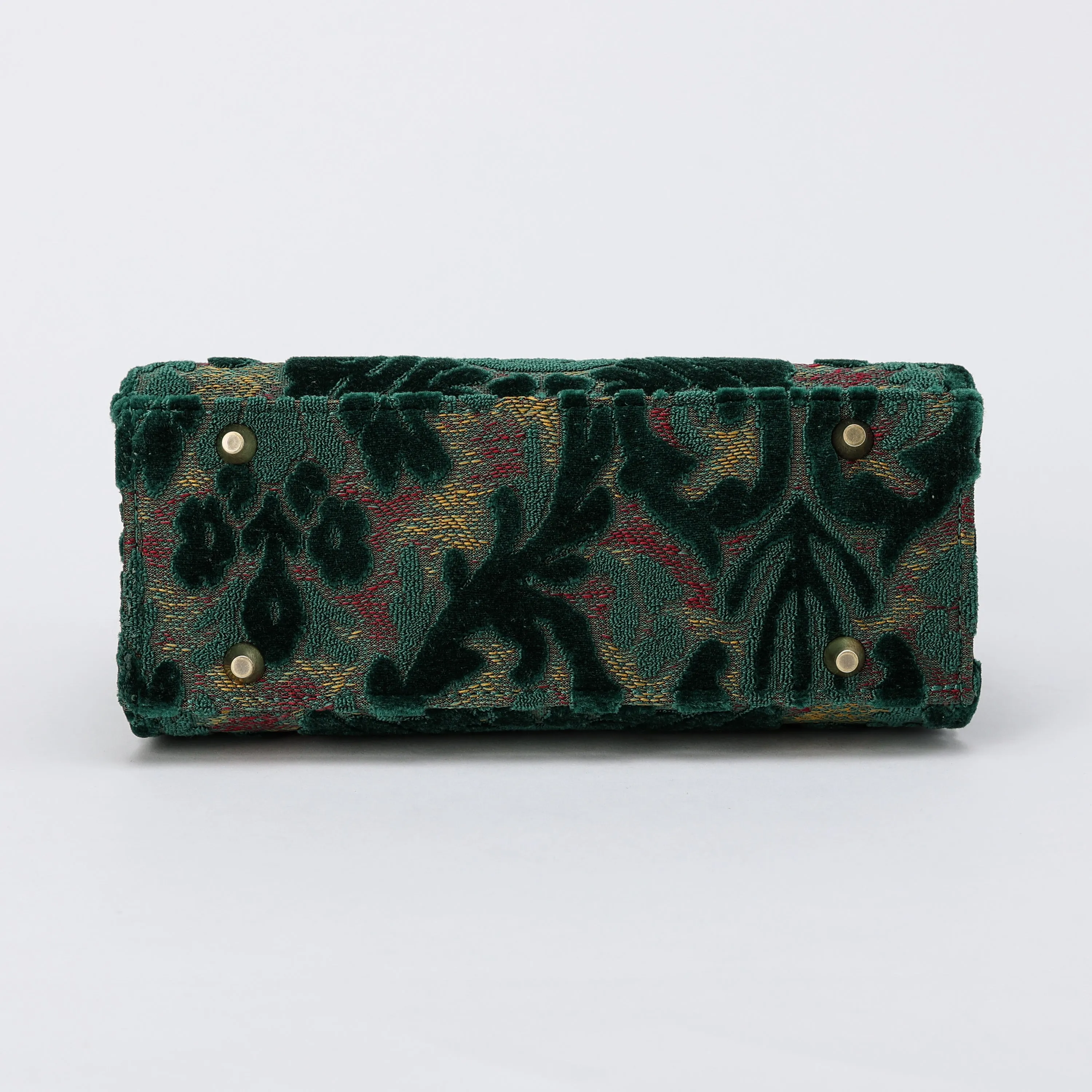Burnout Velvet Jade Green Flap Satchel
