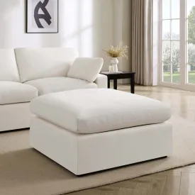Cairo Feather Pouffe - Vanilla
