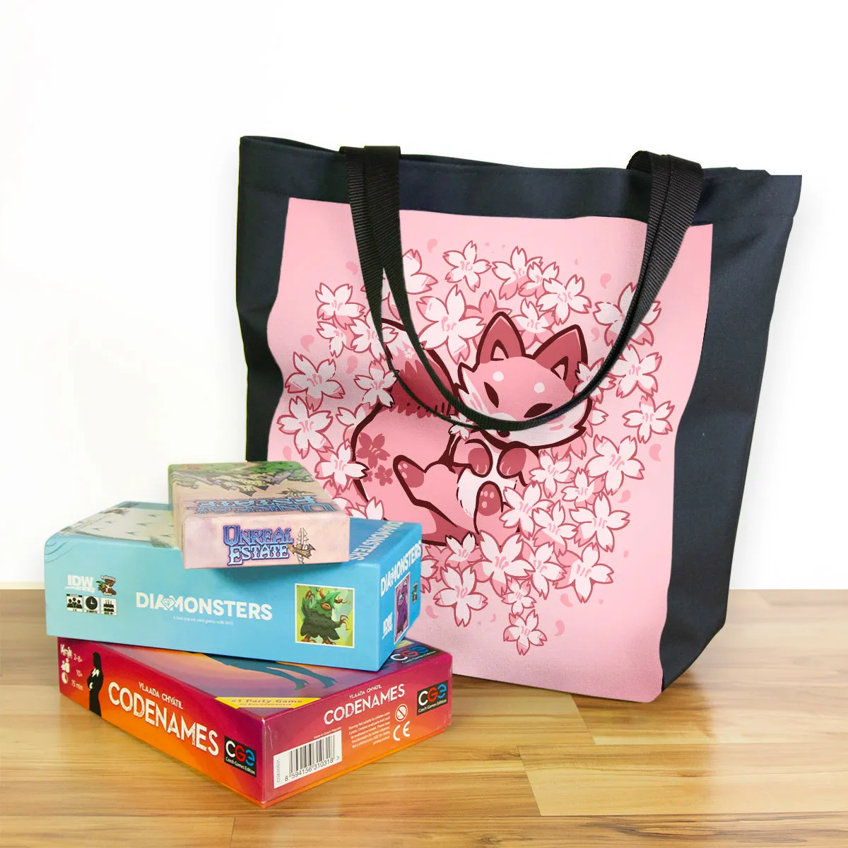 Cherry Blossom Fox Day Tote