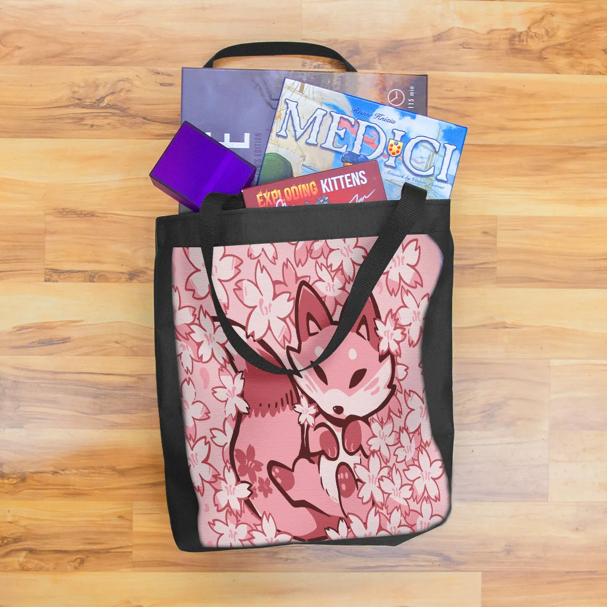 Cherry Blossom Fox Day Tote