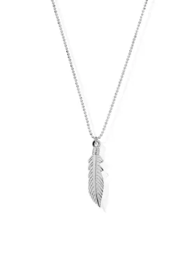ChloBo T 92 Silver Diamond Cut Chain With Feather Pendant Necklace SCDC2717