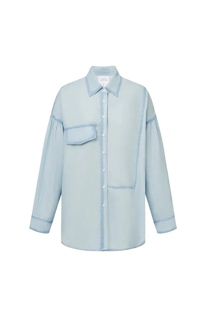 Ciel Hand-Sprayed Shirt in Tencel Denim
