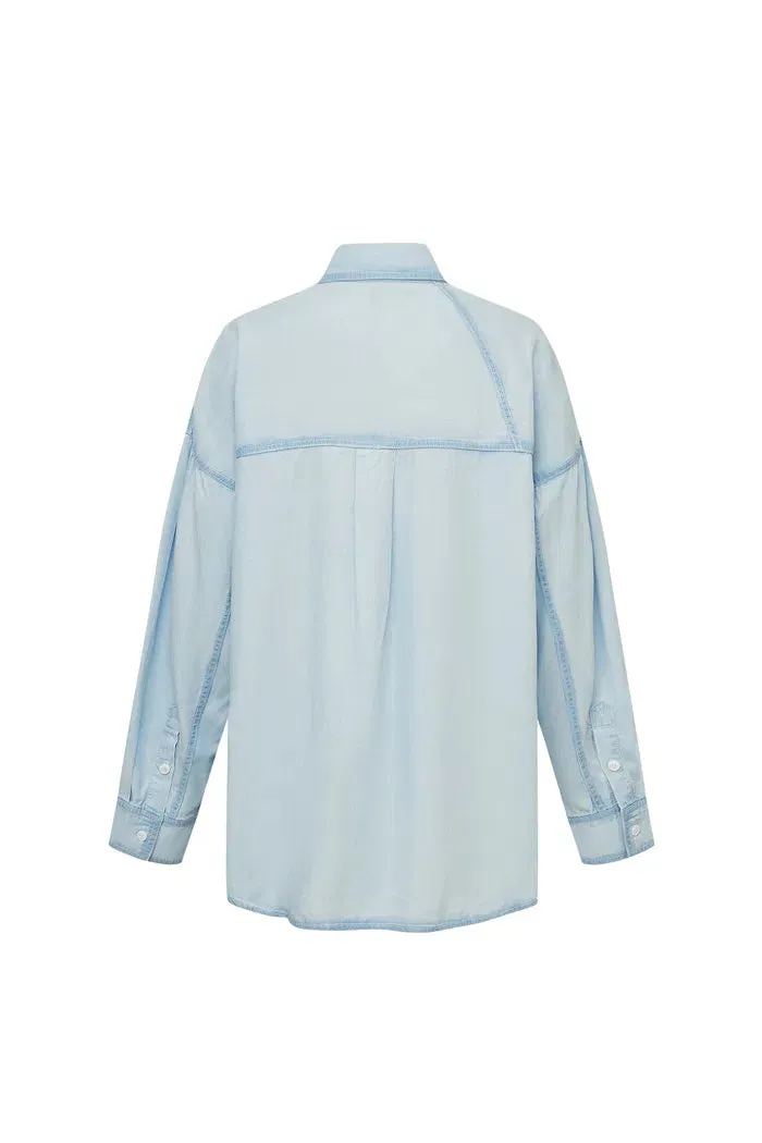 Ciel Hand-Sprayed Shirt in Tencel Denim