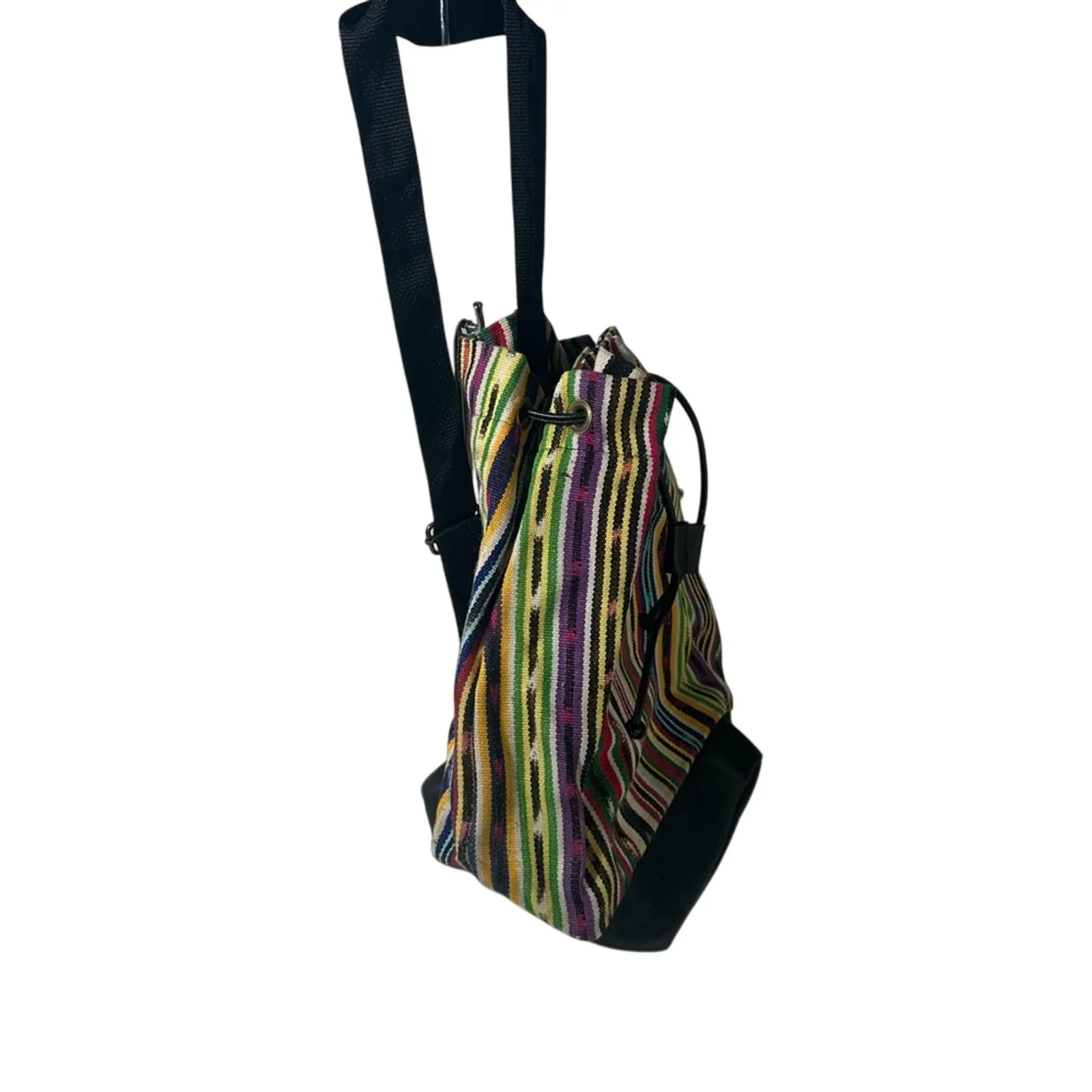 Colorful Striped Drawstring Backpack