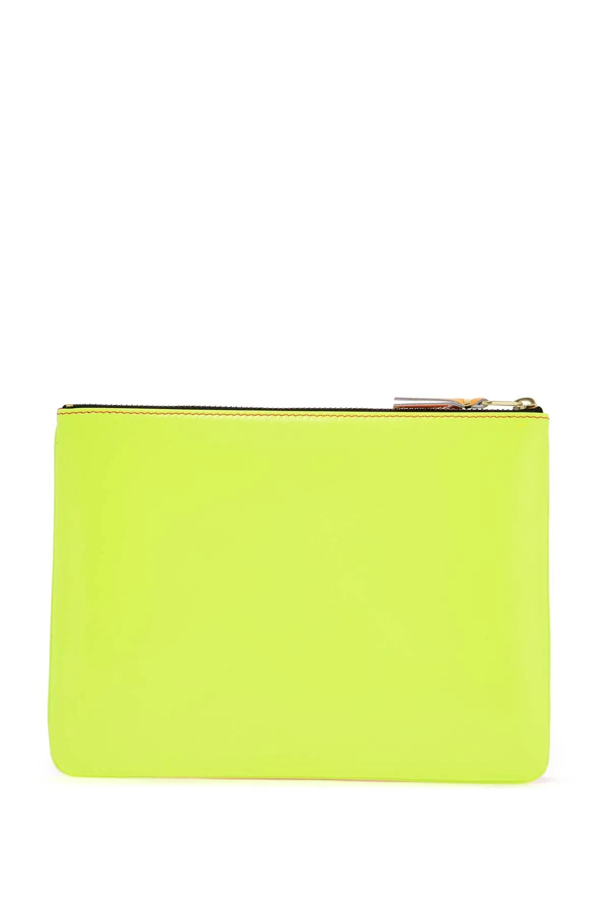 compact wallet in fluorescent pink and yellow goat leather with zip SA5100SF PINK YELLOW