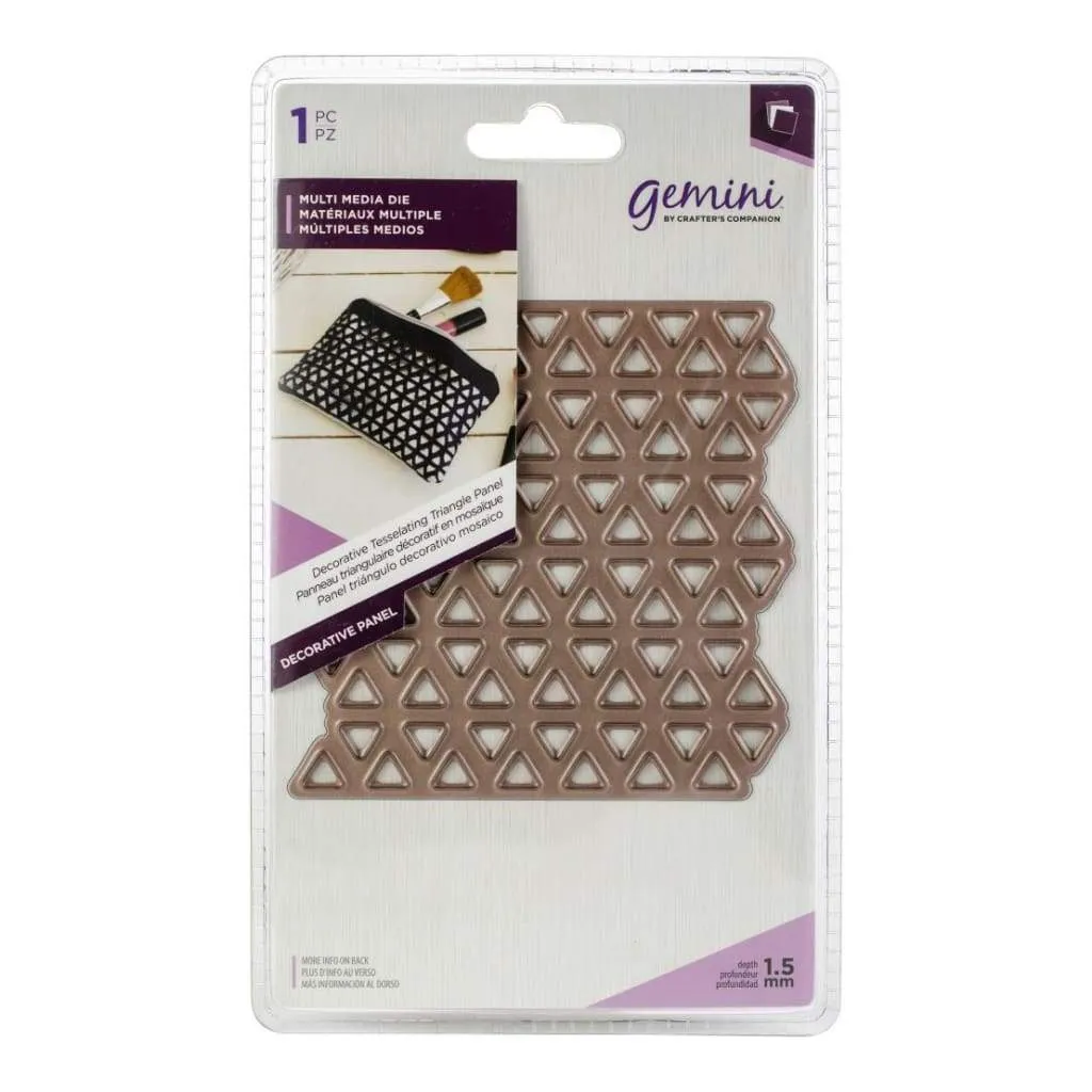 Crafter's Companion - Gemini Multi-Media Decorative Panel Die Tessellating Triangle Panel 3.9 inch X3.9 inch*
