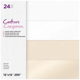 Crafter's Companion Mixed Cardstock Pad 12"X12" 24 pack - Neutrals*