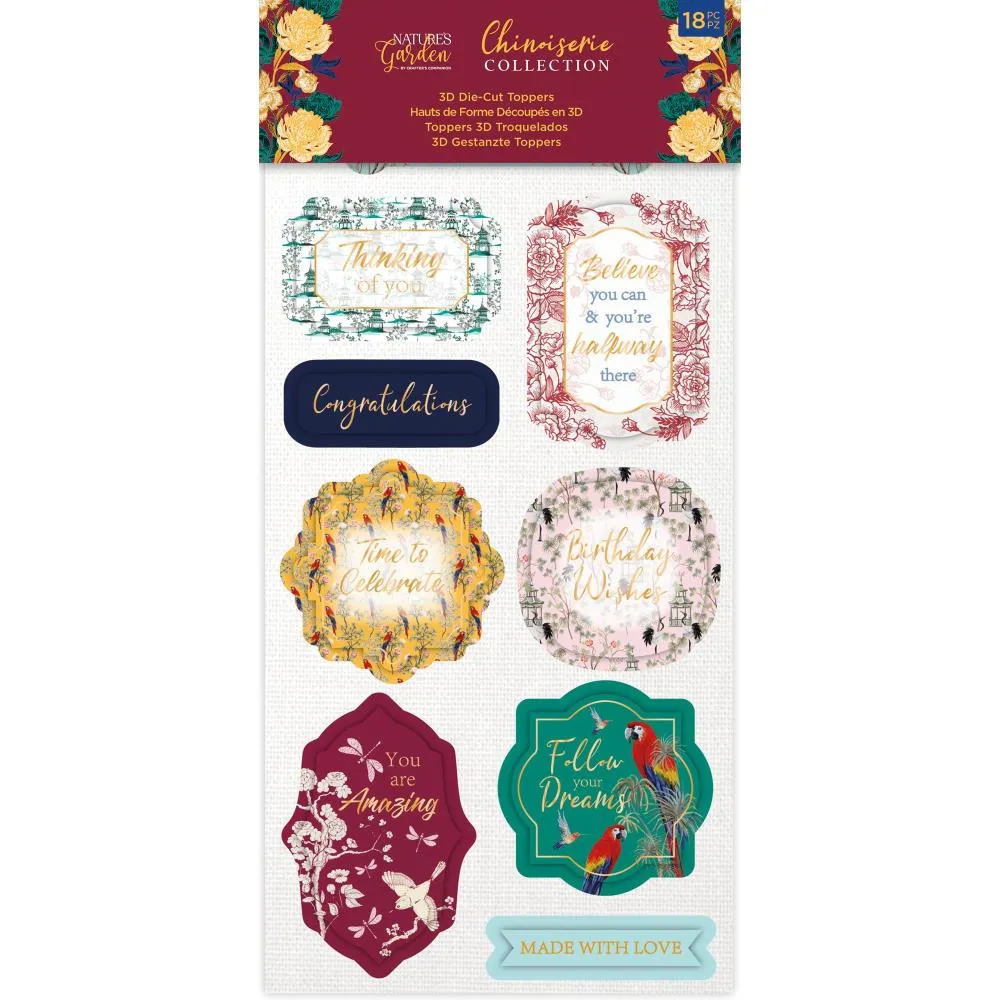 Crafter's Companion Nature's Garden - Chinoiserie 3D Die-Cut Toppers 18 pack*