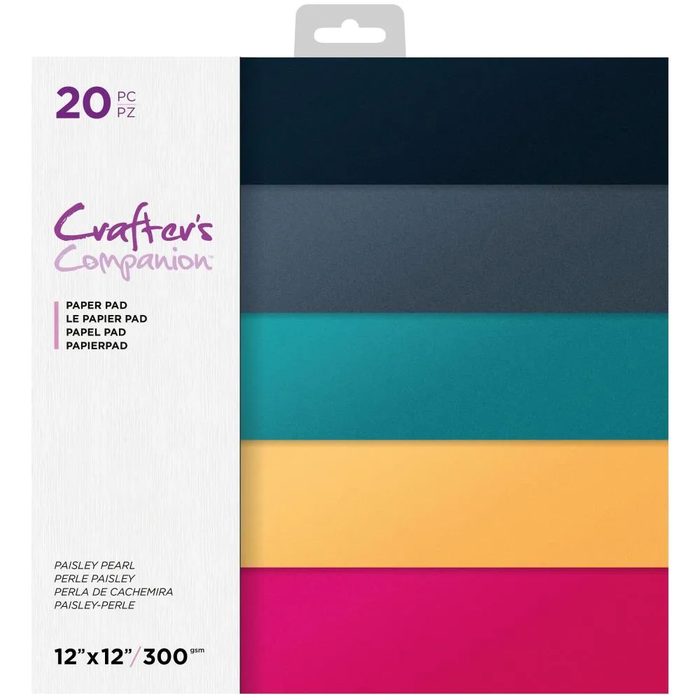 Crafter's Companion Pearl Paper Pad 12"x 12" 20 pack - Paisley*