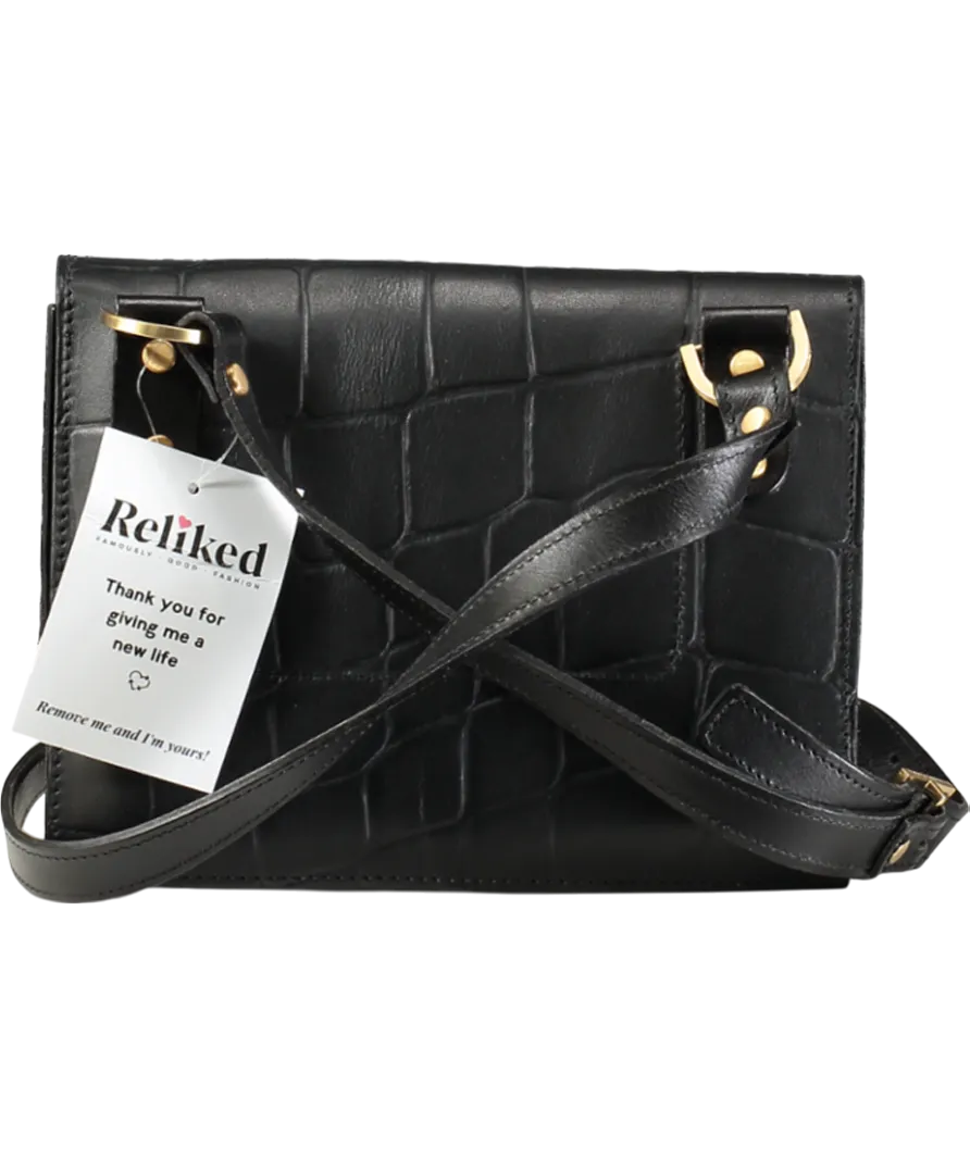danielle foster Black Croc Charlie Box Bag