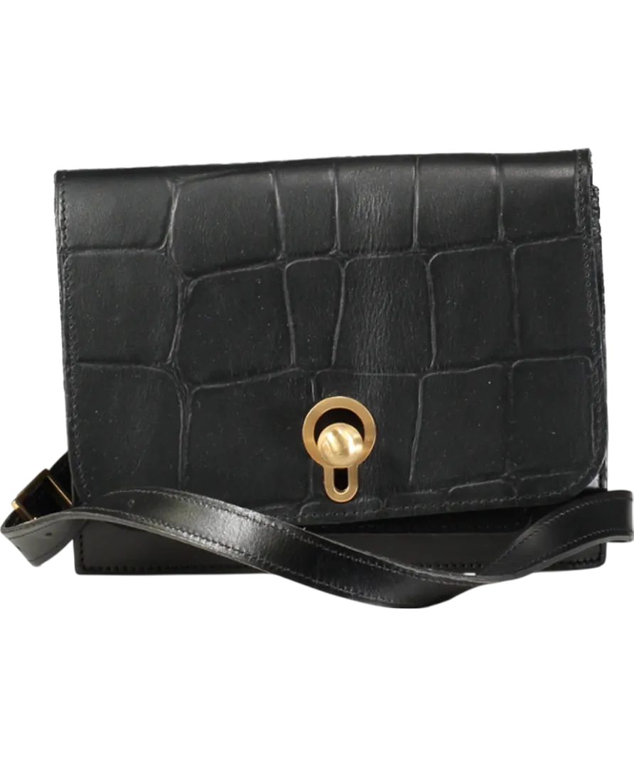 danielle foster Black Croc Charlie Box Bag