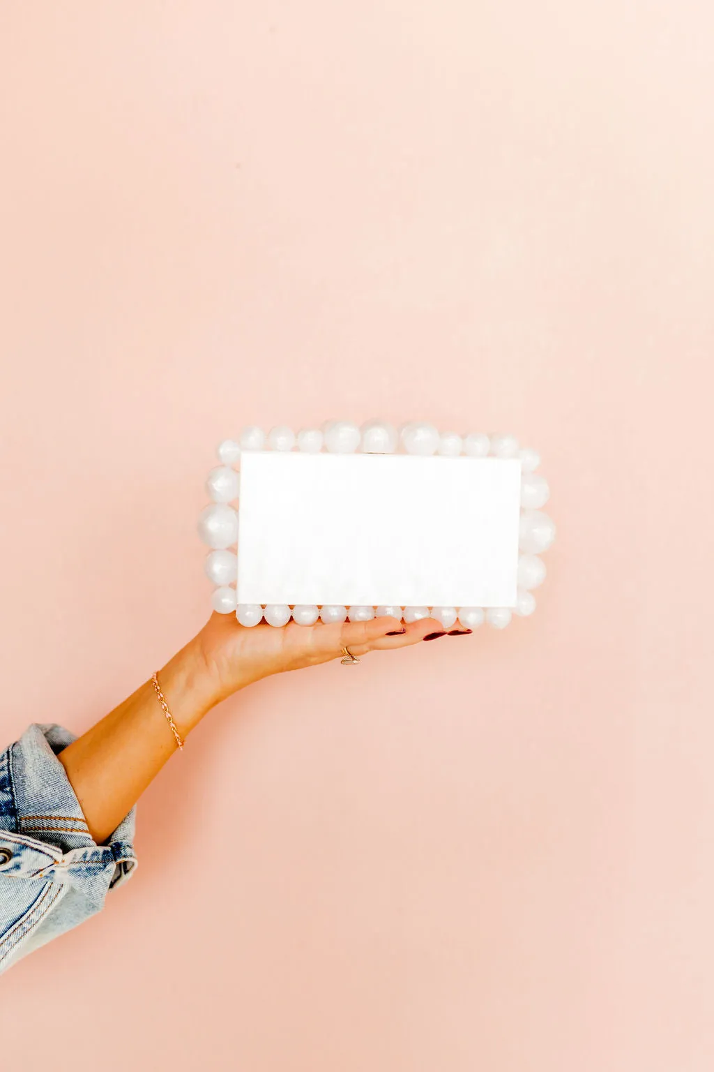 Daphne Clutch - Pearl White