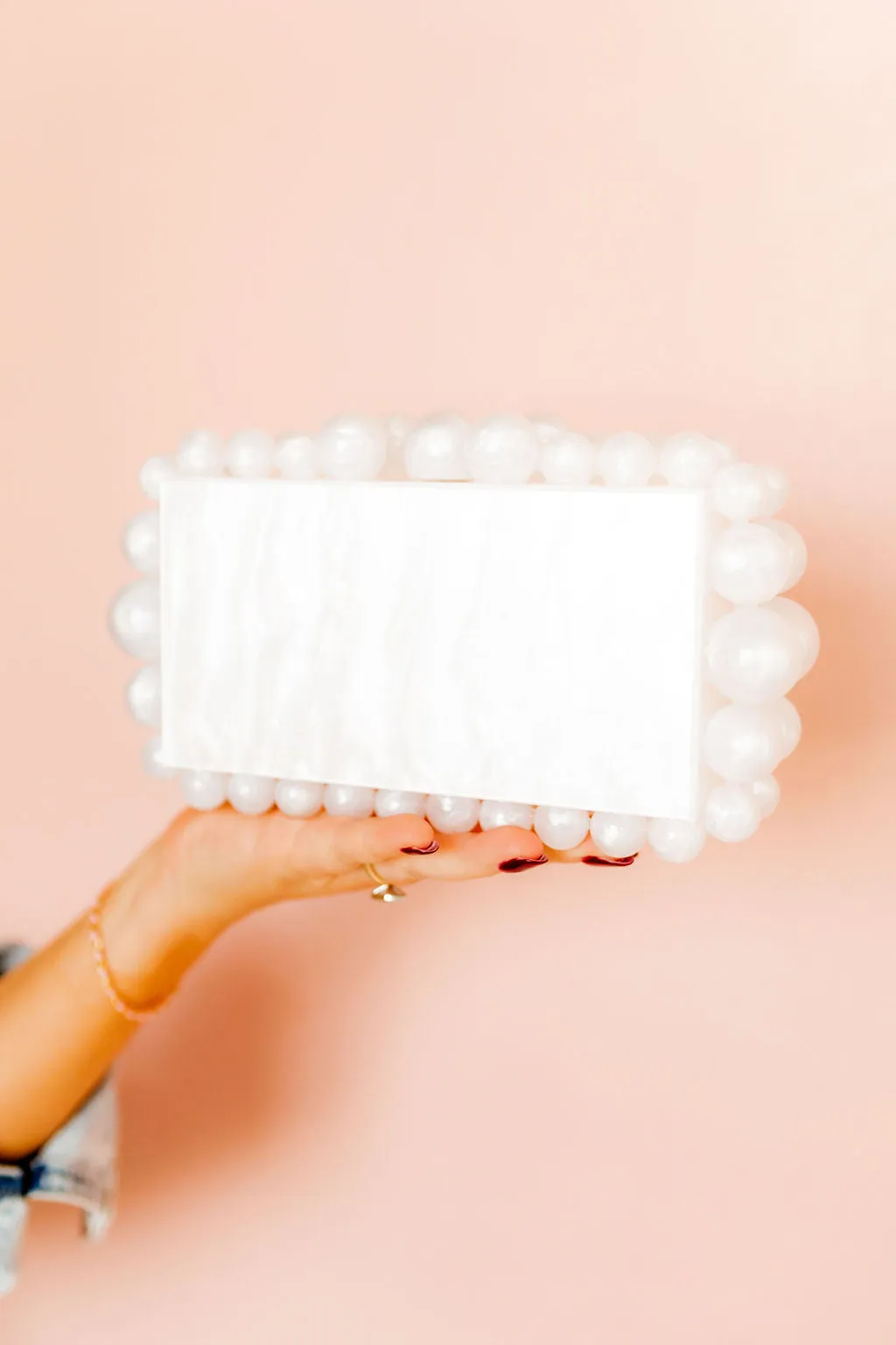 Daphne Clutch - Pearl White