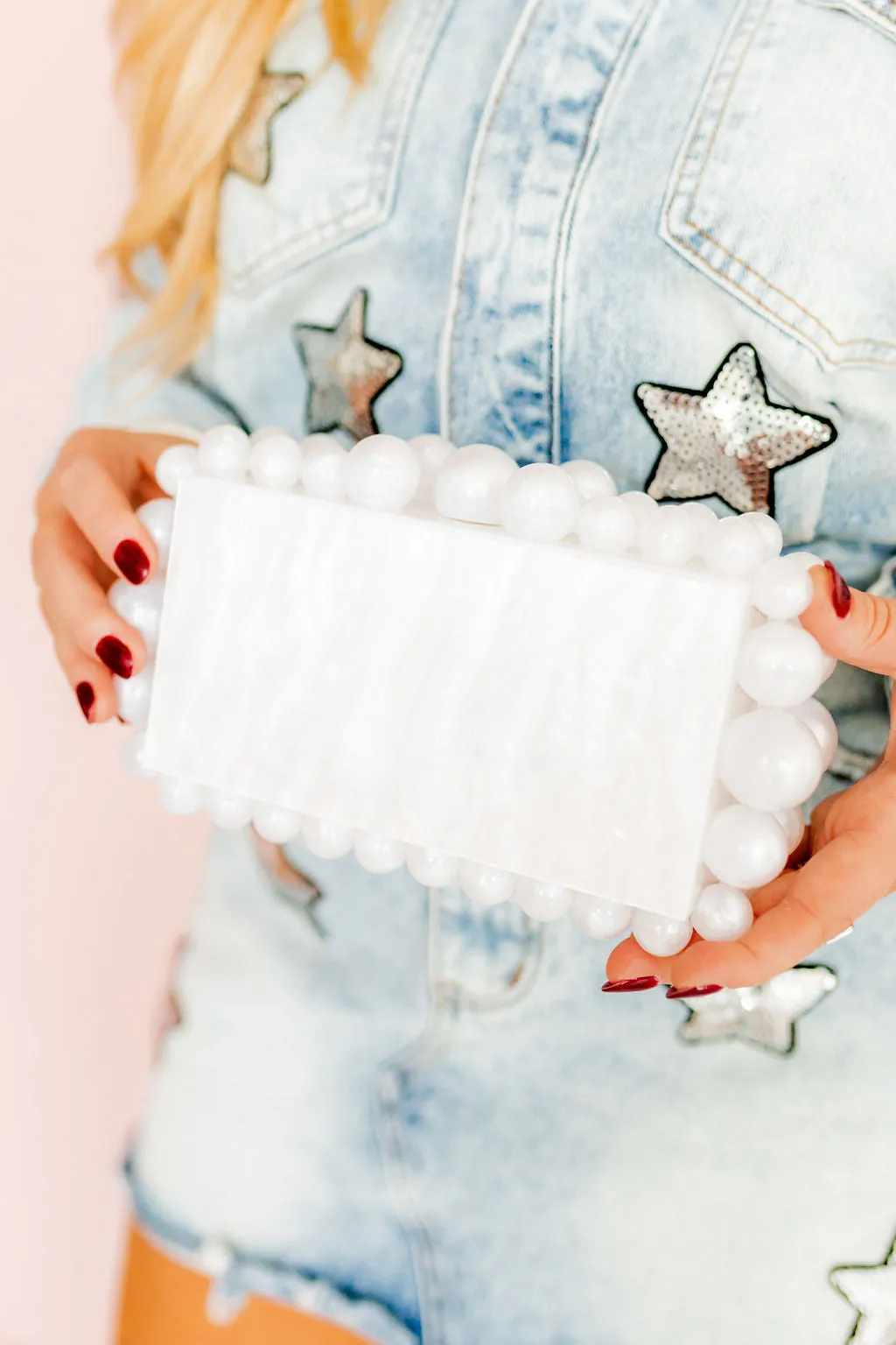 Daphne Clutch - Pearl White