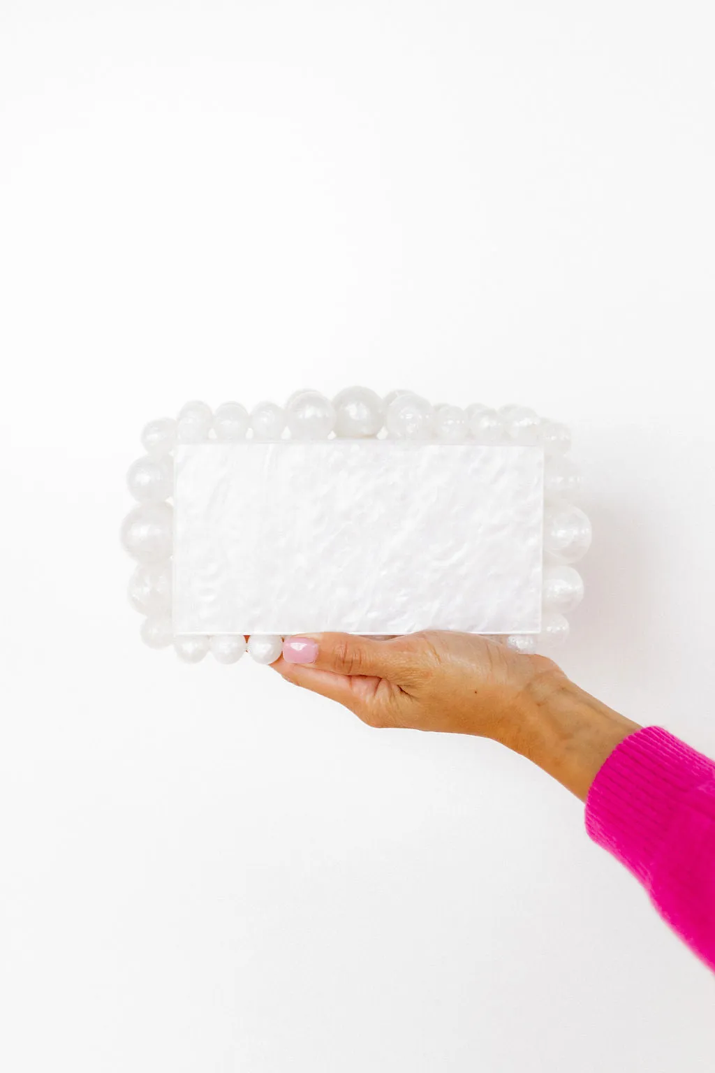 Daphne Clutch - Pearl White