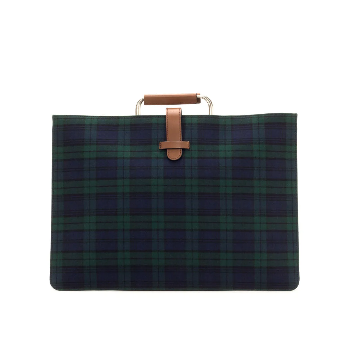 DapperFam Luxe Men's Satchel in Blackwatch Sartorial