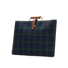 DapperFam Luxe Men's Satchel in Blackwatch Sartorial