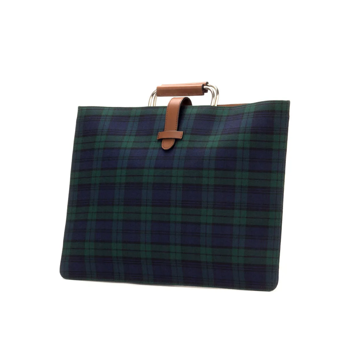 DapperFam Luxe Men's Satchel in Blackwatch Sartorial