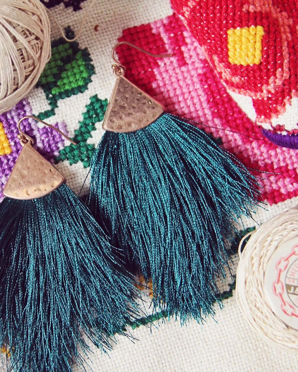Desert Fringe Earrings in Cactus