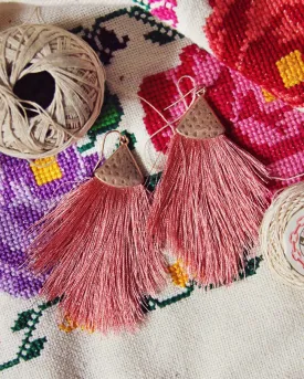 Desert Fringe Earrings in Pink