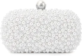 Emprier Women Pearl Evening Handbags Beaded Clutch Purses for Wedding Bridal Party Prom