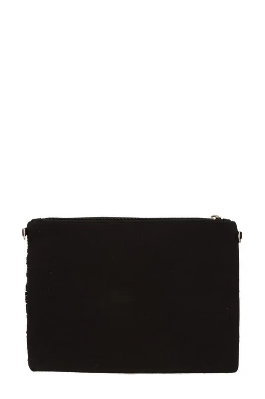 Evil Eye Beaded Clutch Crossbody Bag