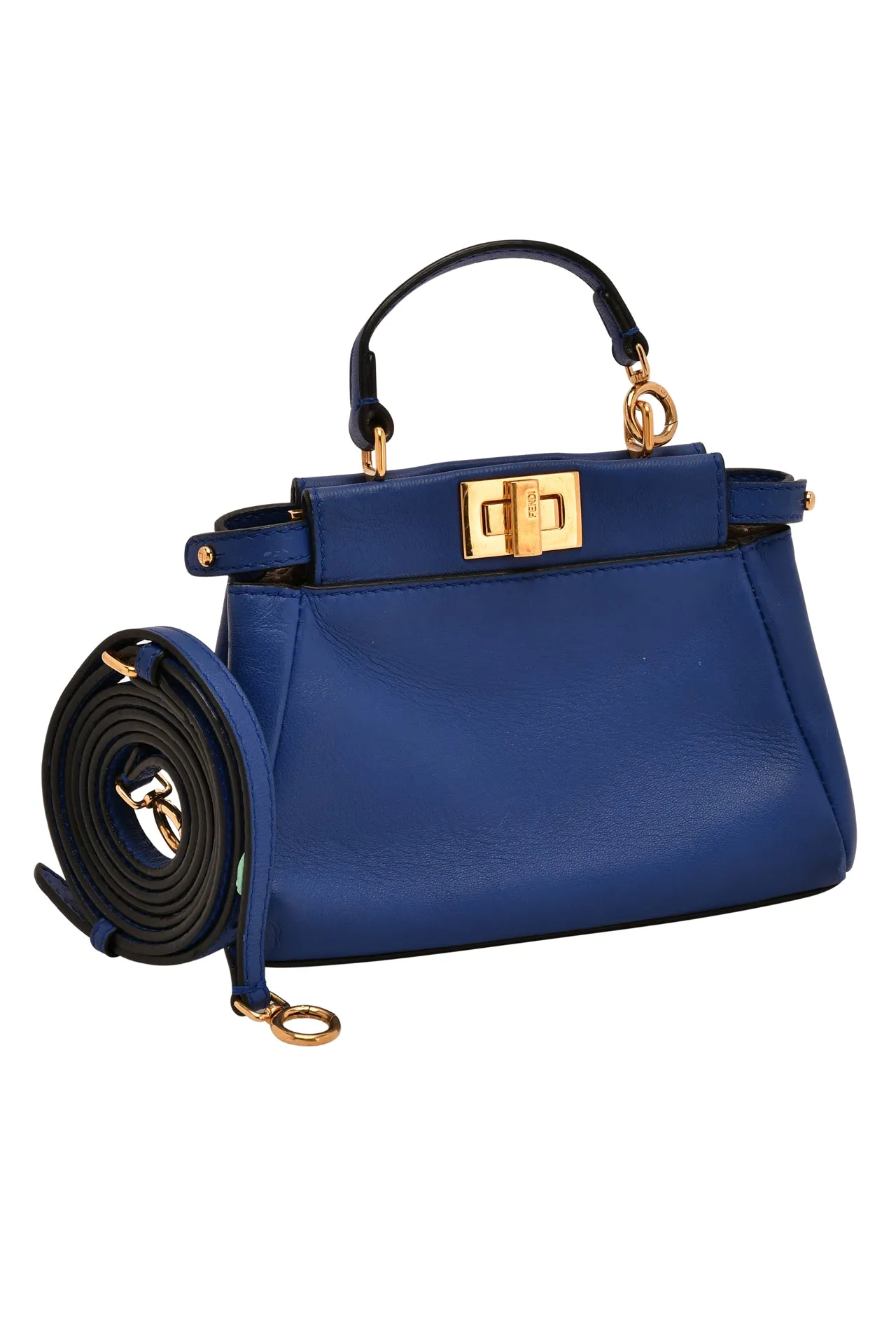 FENDI Nappa Micro Peekaboo Iconic Satchel Iris
